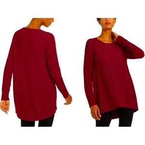 238.00 NWT EILEEN FISHER M RESPONSIBLE MERINO WOOL TOP/SWEATER TART CHERRY